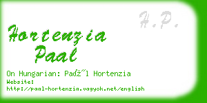 hortenzia paal business card